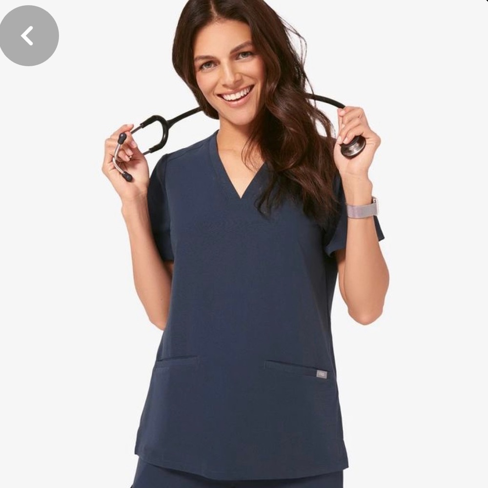 FIGS Dark Harbor Casma Scrub Top